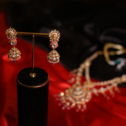 Majestic Polki Kundan Bridal Earrings